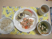 今日の給食とおやつ９月２５日